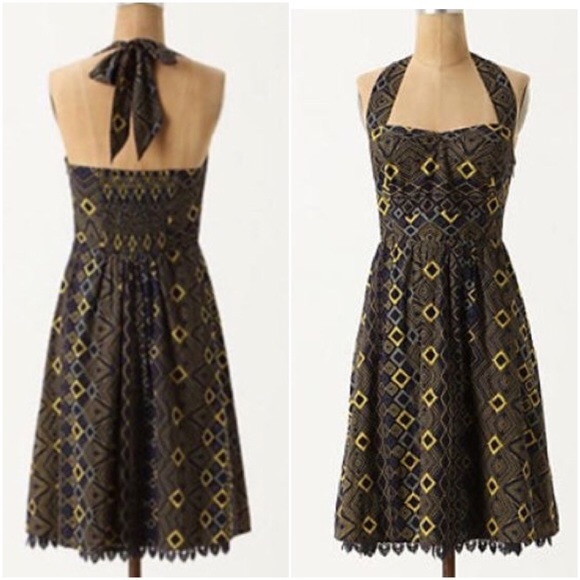 Anthropologie Dresses & Skirts - Anthropologie Rhythmic Repetition Halter Dress